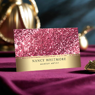 Luxuriöse Royal Gold & Red Glitzer Elegante Visitenkarte
