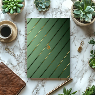 Luxuriöse Sage Green & Gold Notizbuch