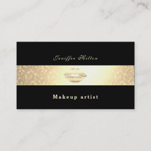 Luxuriöse, sanft glänzende Damast Goldlips Make-up Visitenkarte
