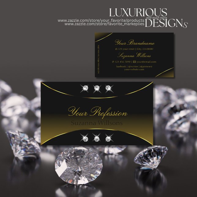 Luxuriöse Schwarz-Gold-Dekoration mit glänzenden D Visitenkarte (Von Creator hochgeladen)