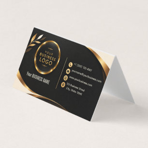 Luxuriöse Schwarz-Gold-Geschäftskarten-Vorlage E Visitenkarten