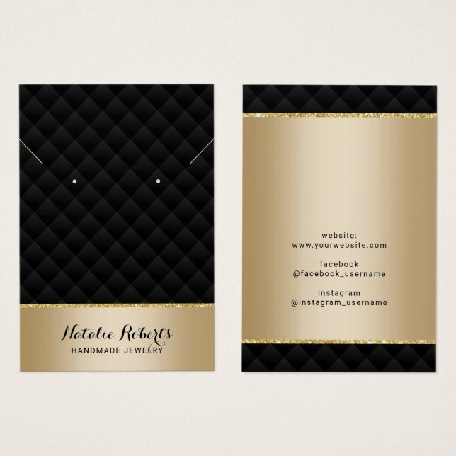 Luxuriöse Schwarz & Gold Schmuckkollektion (Vorne & Hinten)