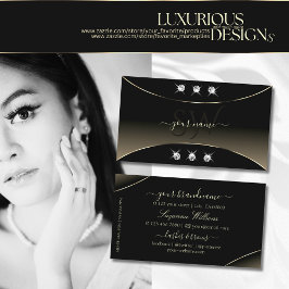 Luxuriöse Schwarz-Weiß-Dekoration Diamanten und Mo Visitenkarte