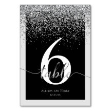 Luxuriöse Schwarz-weiße Typografie Glitzer Hochzei