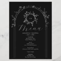 Luxuriöse schwarze elegante gedruckte Menükarten