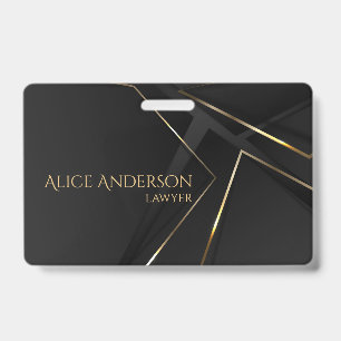 Luxuriöse schwarze Gold elegante Anwälte abstrakte Ausweis