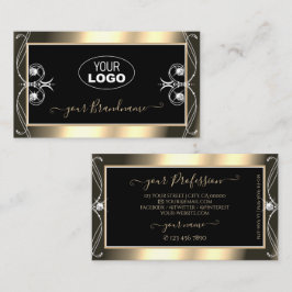 Luxuriöse schwarze goldene Diamanten mit Logo Visitenkarte