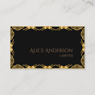 Luxuriöse schwarze goldene elegante Anwaltskarte B Visitenkarte