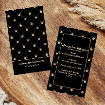 Luxuriöse schwarze Goldkronenmuster-Eleganz