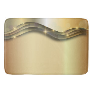 Luxuriöse Shiny Sparkling Gold Layered Abstrakt Badematte