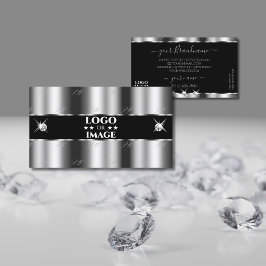 Luxuriöse Silberschmuck mit Logo Visitenkarte