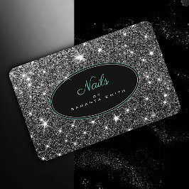 Luxuriöse Silberstars Elegante Nägel aus glänzende Visitenkarte