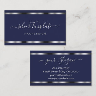 Luxuriöse Silver Signature Handschrift Schriftart  Visitenkarte