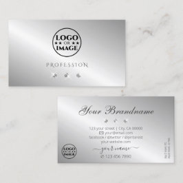 Luxuriöse Silver Sparkle Diamonds Add Logo Elegant Visitenkarte
