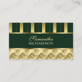 Luxuriöse Smarald Green Gold Stripes geometrisch Visitenkarte