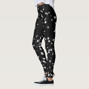 Luxuriöse Starry Sky Black Star Elegance Astronom Leggings