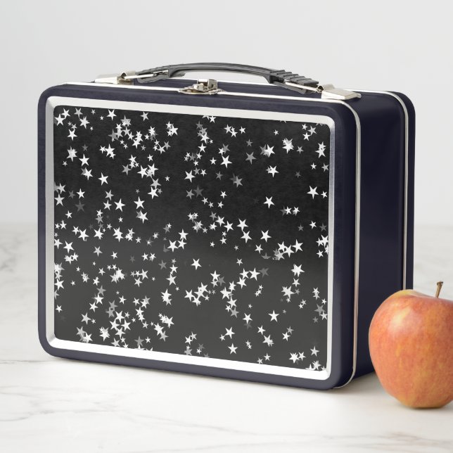 Luxuriöse Starry Sky Black Star Elegance Astronomi Metall Brotdose (Beispiel)