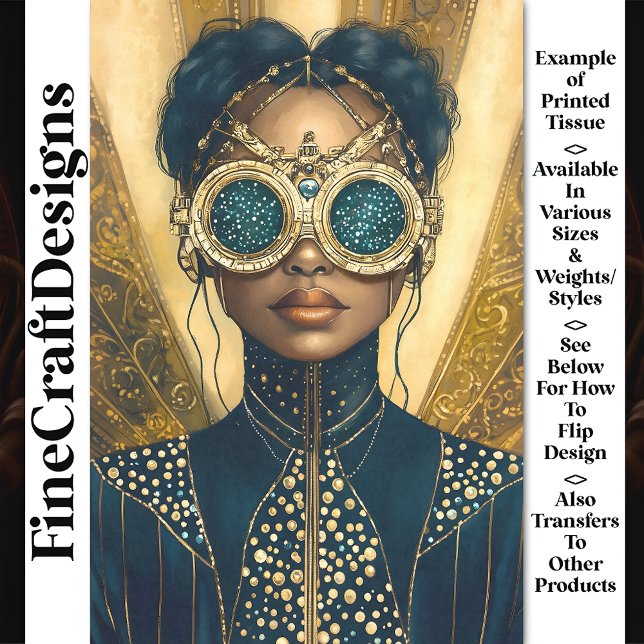 Luxuriöse Steampunk Futuristische Frau Y6 Decoupag Seidenpapier (Von Creator hochgeladen)