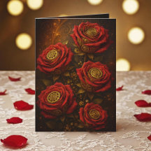 Luxuriöse Steampunk-Rosen Romantische Goldzahnräde