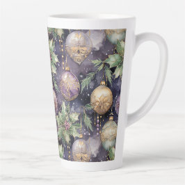 Luxuriöse Strahlung: Lila und goldener Weihnachtss Milchtasse