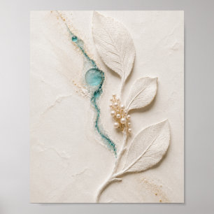 Luxuriöse strukturierte botanische Wandkunst Poster