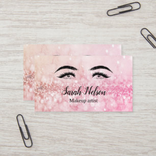  Luxuriöse Sweet Pink Funkelnd Makeup Business Ca Visitenkarte