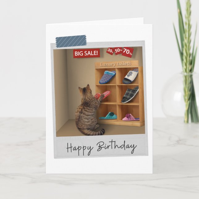 Luxuriöse Toiletten Katzen Funny Geburtstagskarte Karte (Vorderseite)