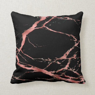 Luxuriöse Trendy Pink Black Marble Baumwolle Kissen