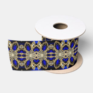 Luxuriöse Trendy Stylish Gold Türkise Cobalt Blue Satinband