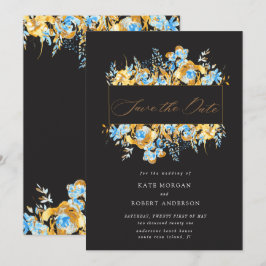 luxuriöse, türkisfarbene, blühende, goldfarbene Sa