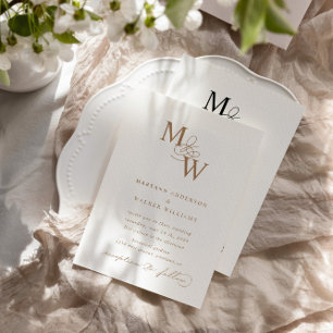 Luxuriöse Typografie Budget Hochzeitseinladung Einladung