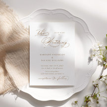 Luxuriöse Typografie Budget Hochzeitseinladung