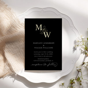 Luxuriöse Typografie-Hochzeit Folieneinladung