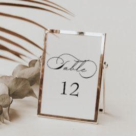 Luxuriöse Typografie-Hochzeitsstiftung-Tischnummer RSVP Karte