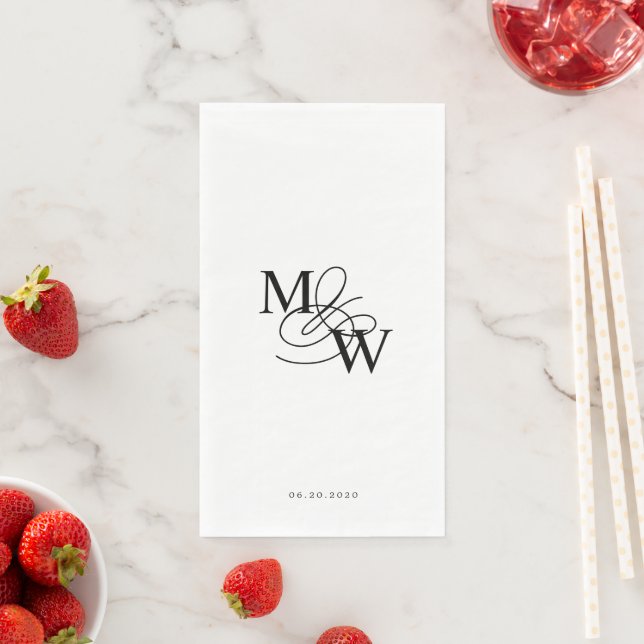 Luxuriöse Typografie Wedding Monogram Serviette (Beispiel)