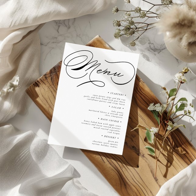 Luxuriöse Typografy Wedding Menu Card Einladung (Von Creator hochgeladen)