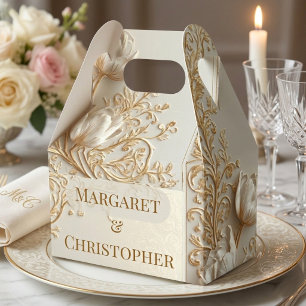 Luxuriöse Verzierte Goldene Motive Florale Vintage Geschenkschachtel