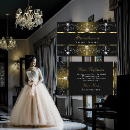 Luxuriöse Verzierte Ornamente aus Schwarz und Gold Visitenkarte