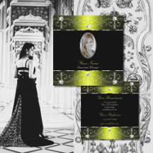 Luxuriöse Verzierte Schwarz-Gelb-Ornamente mit Fot