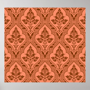 Luxuriöse Vintage Damaske Nahtlose Textur Poster