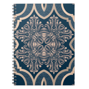 Luxuriöse Vintage Damaske Nahtloses Muster Notizblock