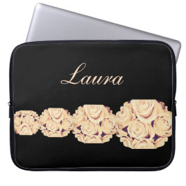 Luxuriöse Vintage Rose personalisiert Laptopschutzhülle