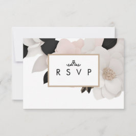 Luxuriöse Vintage Schmuckstücke mit Blumenmotiven RSVP Karte