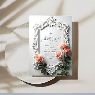 Luxuriöse Vintage Verzierte Blumenzarge Einladung