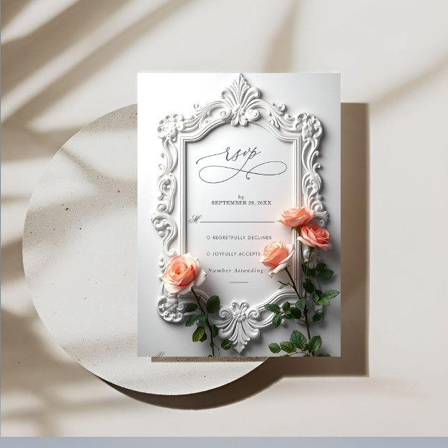 Luxuriöse Vintage Verzierte Blumenzarge RSVP Karte (Von Creator hochgeladen)