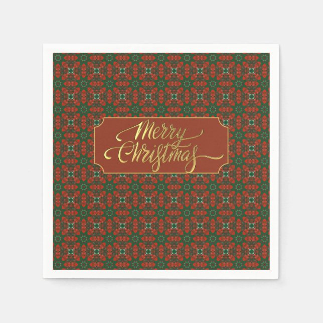 Luxuriöse Vintage Weihnachten Serviette (Vorderseite)