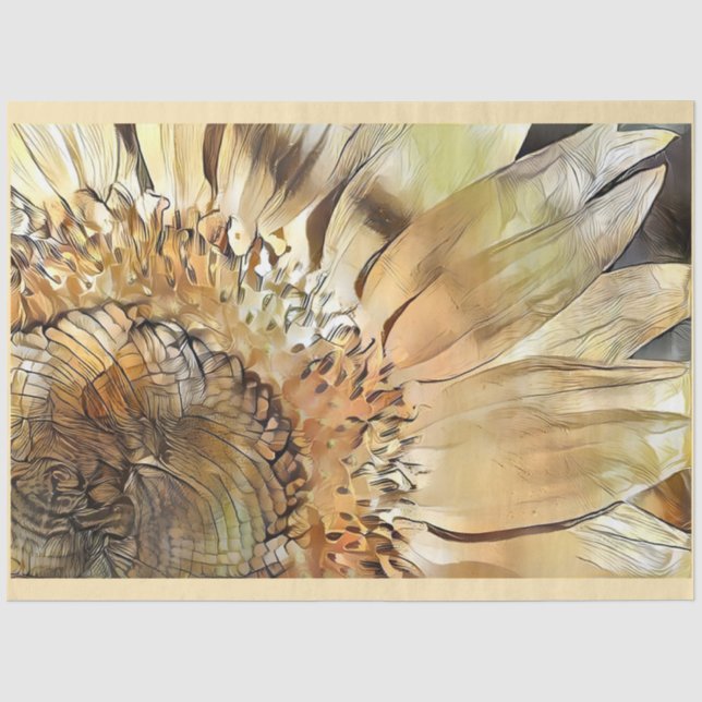 Luxuriöse Watercolor Sonnenblumenkollektion Seidenpapier (Vorderseite)