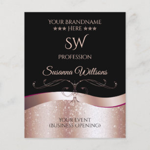 Luxuriöse Wavy Rose Gold Decoder Black Monogram Fl Flyer