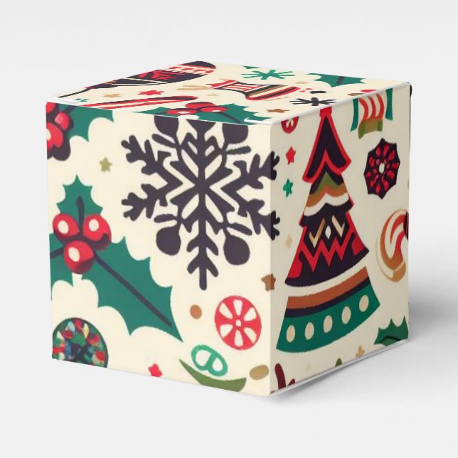 Luxuriöse Weihnachtssaison Muster Geschenkschachtel (Vorderseite)