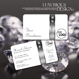 Luxuriöse weiße und silberne Dekoration - Logo Visitenkarte